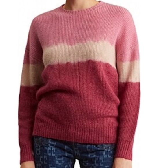 Gerard Darel Paris ‘Lamy’ Color Block Sweater Fall Cozy Mohair Wool Pullover - Picture 1 of 11